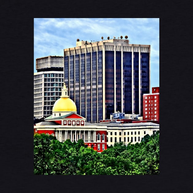 Boston MA - Skyline with Massachusetts State House by SusanSavad